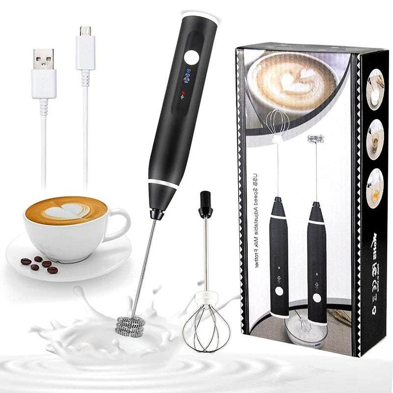 Rechargeable Milk Frother Handheld, Coffee Frother Handheld Rechargeable  with USB C Integrated Charging Stand, Electric Drink Mixer Handheld, Mini