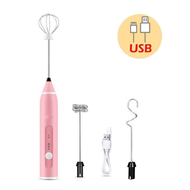 Mini Handheld Rechargeable Milk Frother + Egg Beater + Usb Data